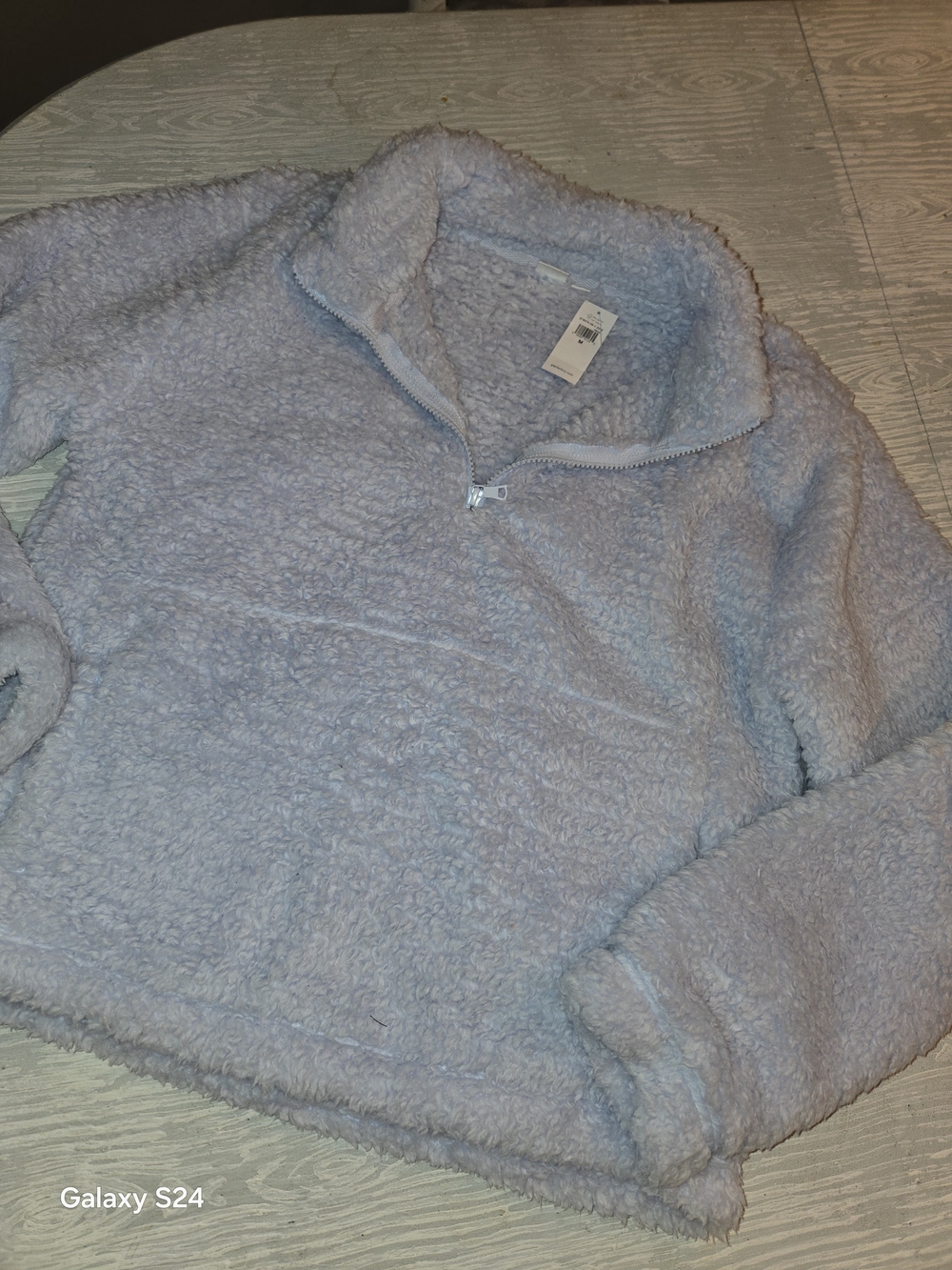 GAP Womens Sz M Sherpa Quarter-Zip Pullover New